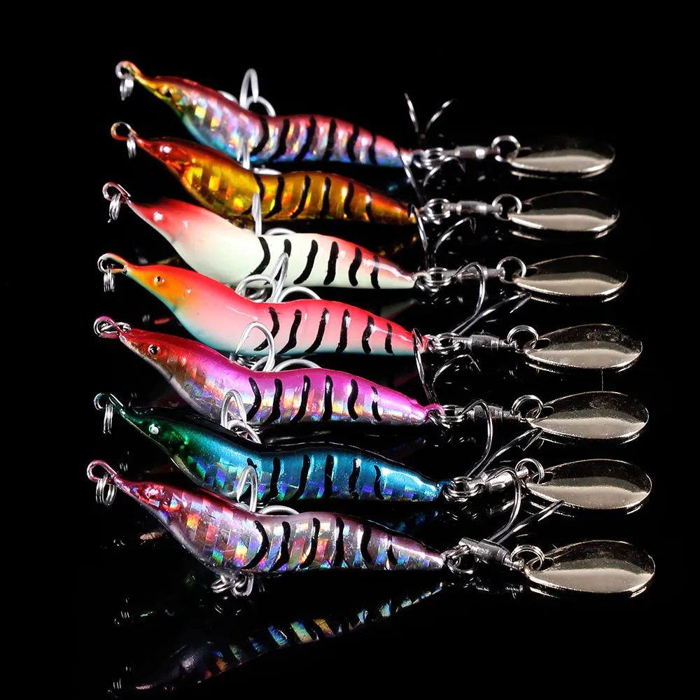 Long Shot Rotating VIB Shrimp vibration Bait Spinner Tail Spoon Fish Lure Jig Tractor Fishing Hard Baits