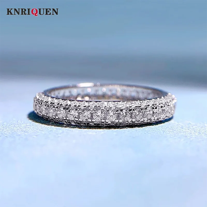 

New Luxury 100% 925 Sterling Silver Full High Carbon Diamond Wedding Engagement Rings for Women Cocktail Party Fine Jewelry Gift