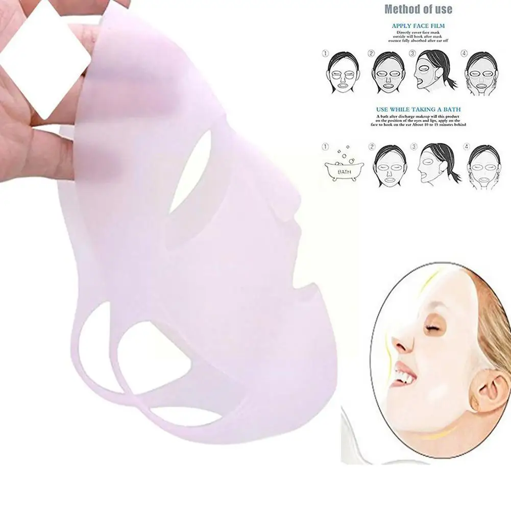 1pc Silicone Face Mask Cover Reusable Moisturizing Firming V Face Gel Anti Lifting Skin Wrinkle Care Sheet Shape Fixed Mask N2A1