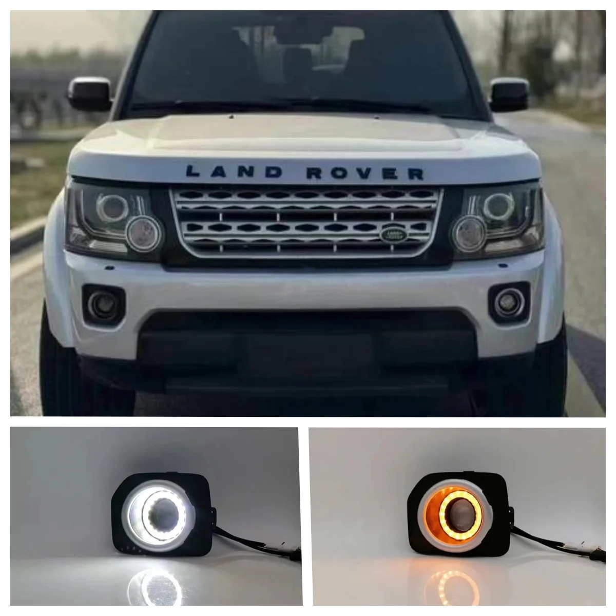 

LED Fog Lights Assembly For Land Rover Discovery 4 2012 2013 2014 2015 2016 Dual Color Angel Eye Daytime Running Lights Fog Lamp