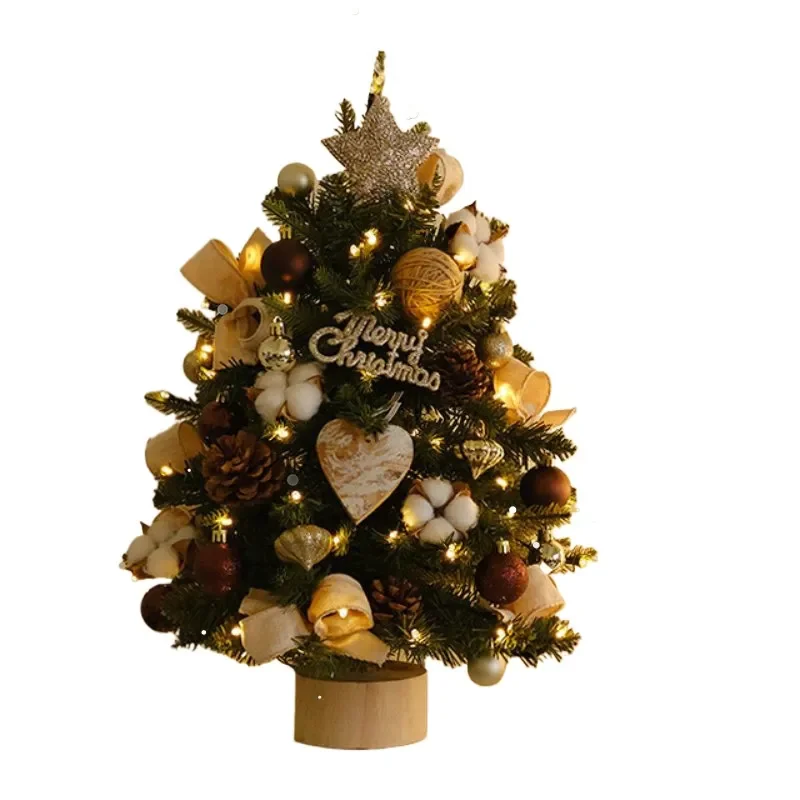 Mini Christmas Tree Desktop Decoration DIY Wreath Snow Ornament Home Holiday Decor Ins Style Festive Tabletop Centerpiece