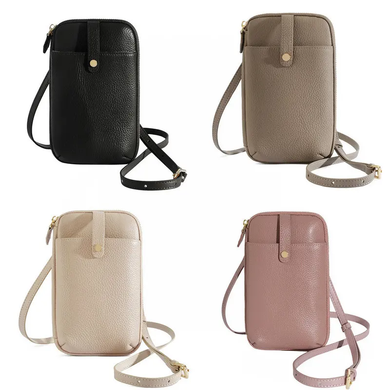 Luxe Vrouwen Mobiele Telefoon Tas Dames Messenger Bag Eenvoudige Lederen Lichtgewicht Tas Voor Vrouwen Mobiele Telefoon Bolas Hobos