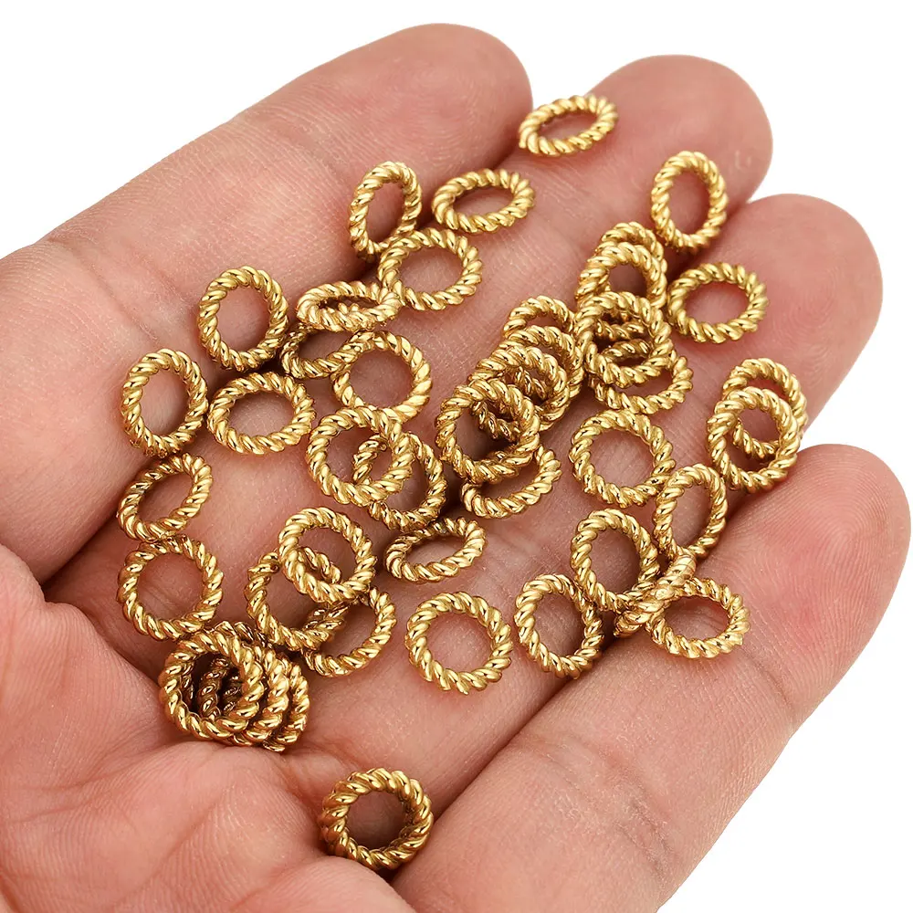 20pcs Stainless Steel Twist Rope Circle Connector Closed Jump Rings Split Ring Thick for DIY Jewelry Materials Making Supplies gallery 4
