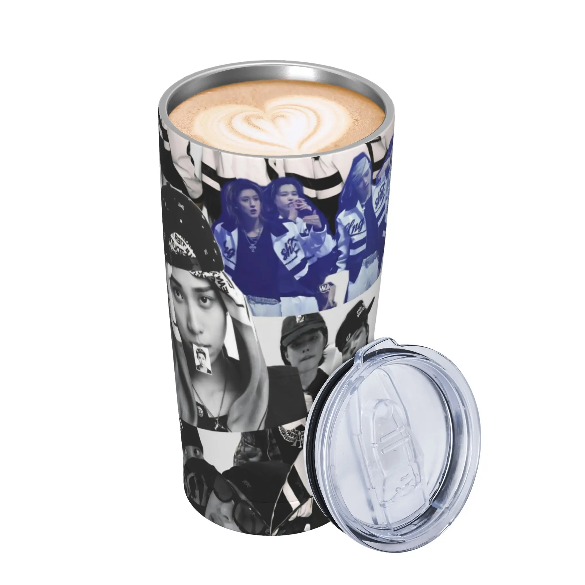 Kpop Group Lngshot  Insulated Tumbler with Lid  Vacuum Thermal Mug Double Wall Car Bottle Cups 20oz