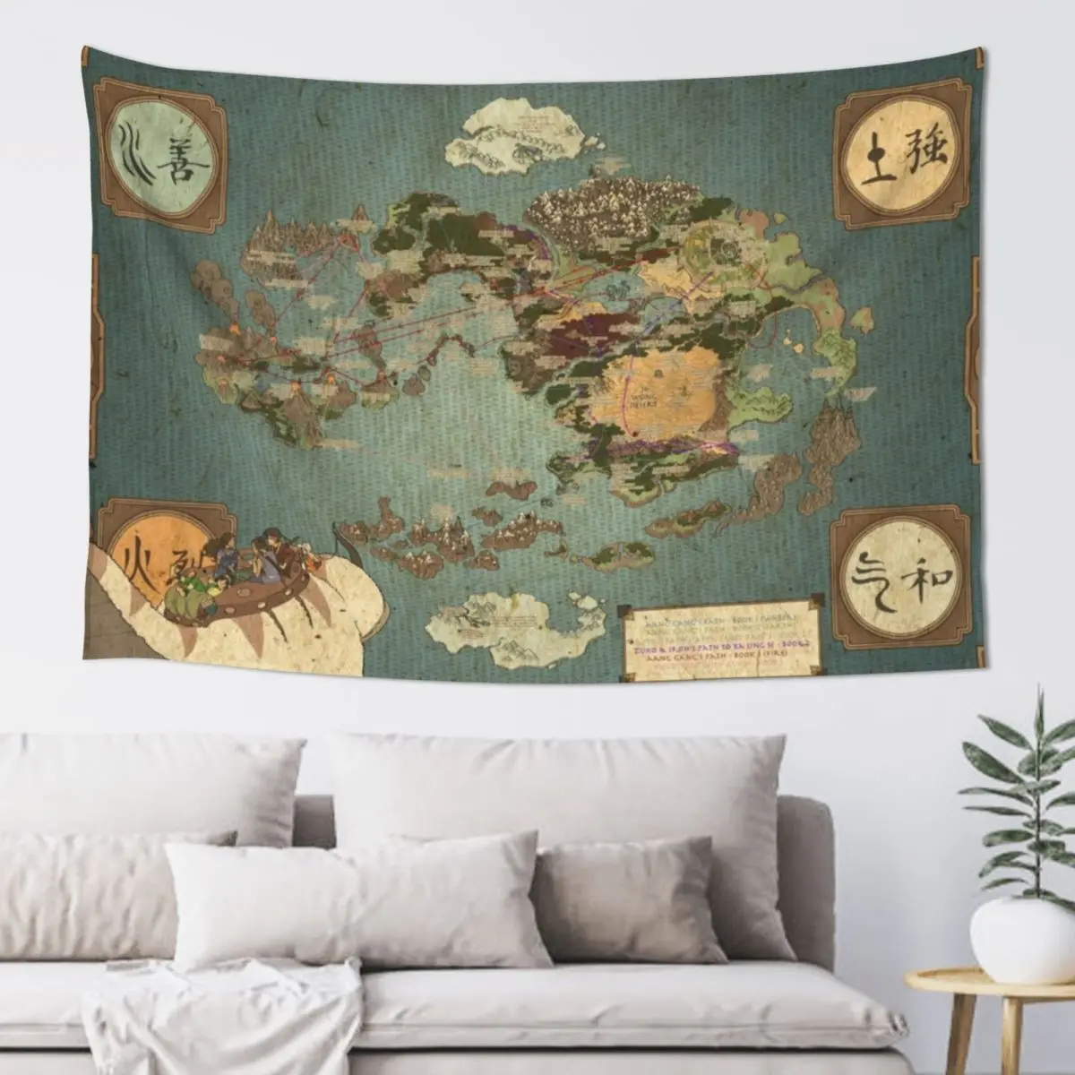 

avatar the last airbender map I Tapestry Decoration Pictures Room Wall Aesthetic Room Decor Korean Tapestry