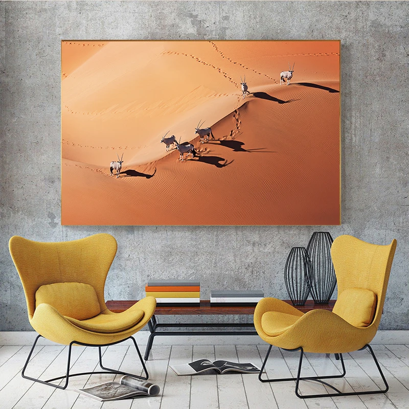 Modern Namib Desert Dunes HD Pictures Canvas Painting Wall Art Desert Wildlife Animal Posters and Prints for Living Room Decor