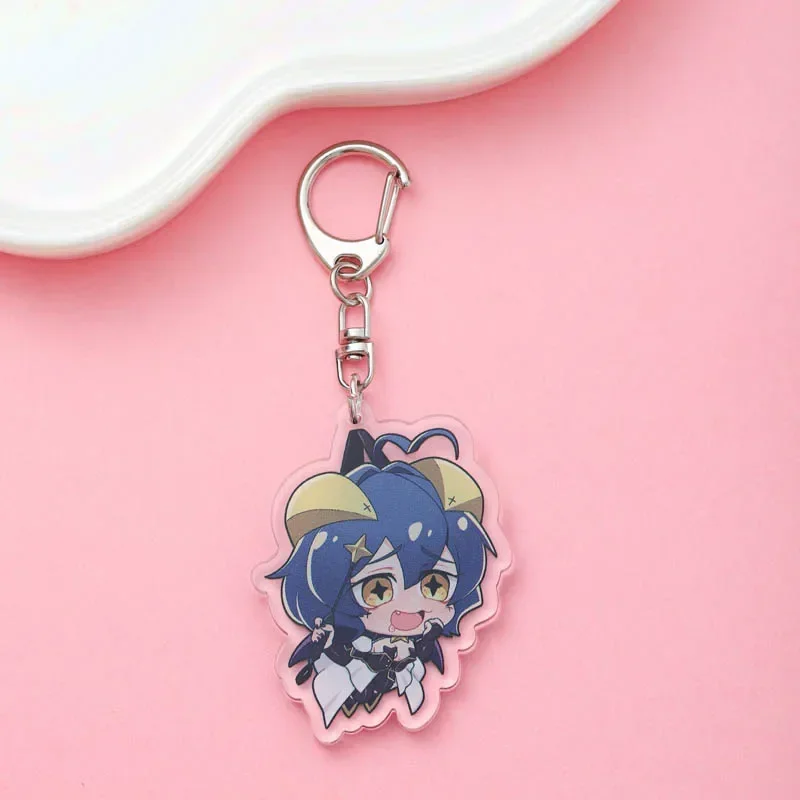 Anime Gushing over Magical Girls Acrylic Keychain Accessaries Cartoon Funny Bag Pendant Charm Car Cute Keyring Friends Gifts