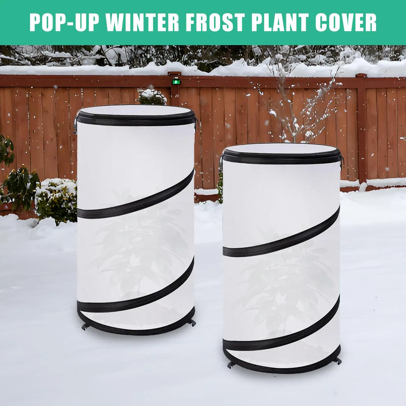 

Plant Covers Freeze Protection Pop Design Blanket 2 Pieces Folding Round Breathable Plant Freeze Covers 20x12in For Greenhouse