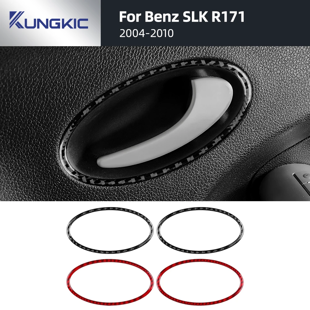 

For Mercedes Benz SLK R171 2004 2005 2006 2007 2008 2009 2010 Car Door Interior Handle Frame Real Soft Carbon Fiber Trim Sticker