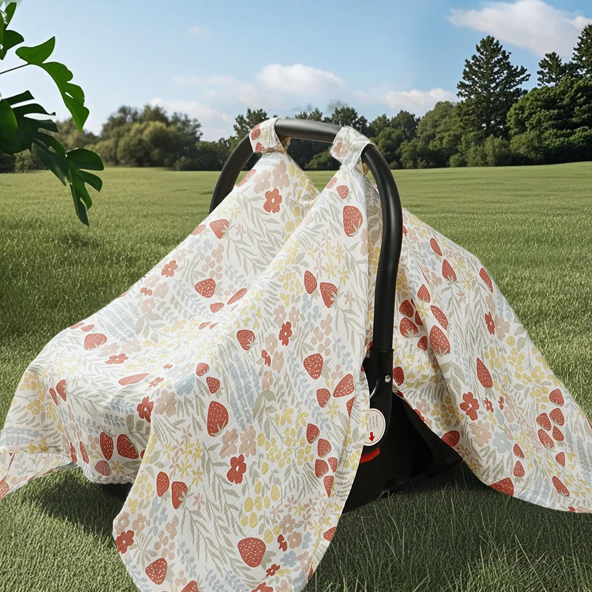 Elinfant الرضع مقعد السيارة المظلة متعددة الاستخدام لينة غطاء عربة الأطفال غطاء التمريض ، يندبروف غطاء مقعد السيارة غطاء للحماية من الشمس