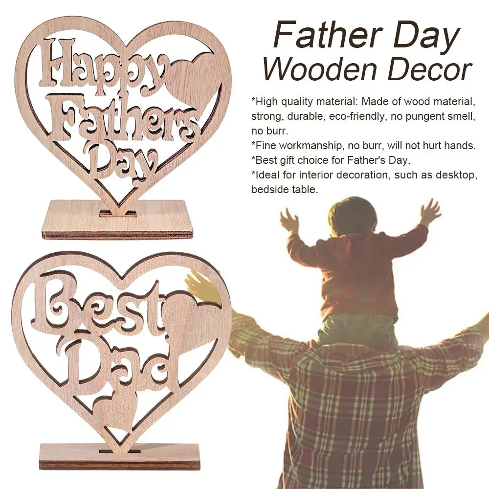 New Hot Sale Home Decor Party Supplies Wood Ornament Pendant Decoration Father Day Wooden  Decor Festival Accessories