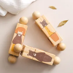 Baby Wooden Montessori Toy Rotating Hand bell Baby Mobile Rotating Rattle Toy Children Magic Classic Educational Toys for Kids