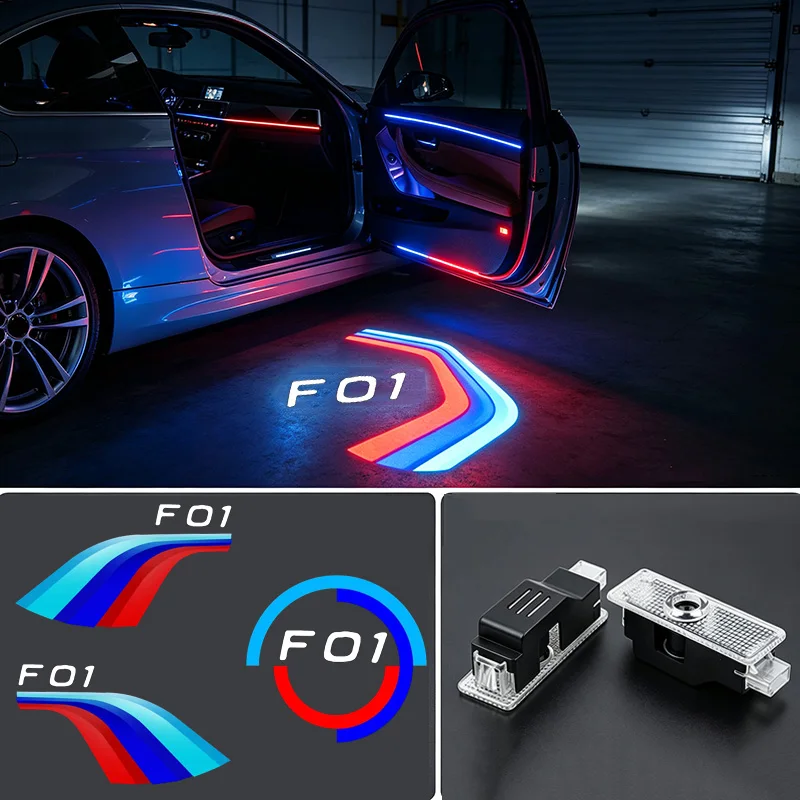 2Pcs LED Car Door Welcome Lights for BMW 7 Series F01 2008-2015 730i 740i 750i 760i Projector Ghost Shadow Lamp Accessories