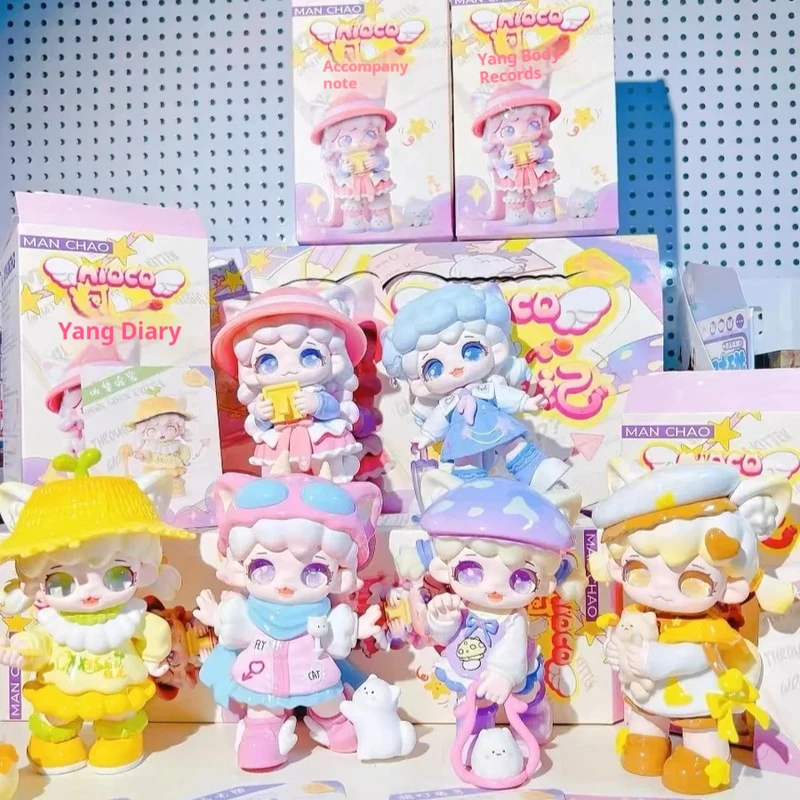 Genuíno mioco acompanhar diário série vinil caixa cega anmiate estatueta bonito na moda caixa mistério ornamento personalizado presente da menina