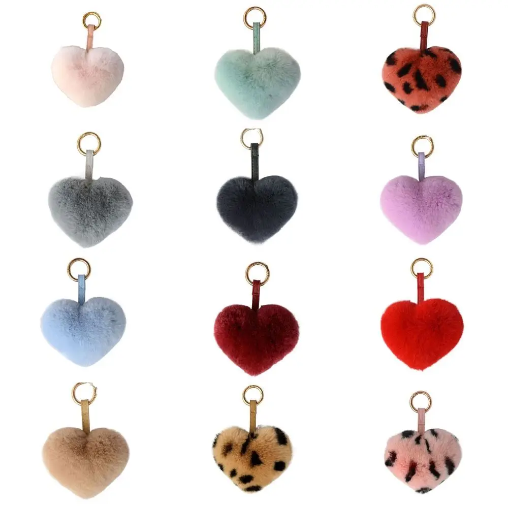 Creative Dot Heart Plush พวงกุญแจน่ารักแขวนตุ๊กตา Plush จี้ Charms ของเล่นกุญแจรถสาว/เด็ก