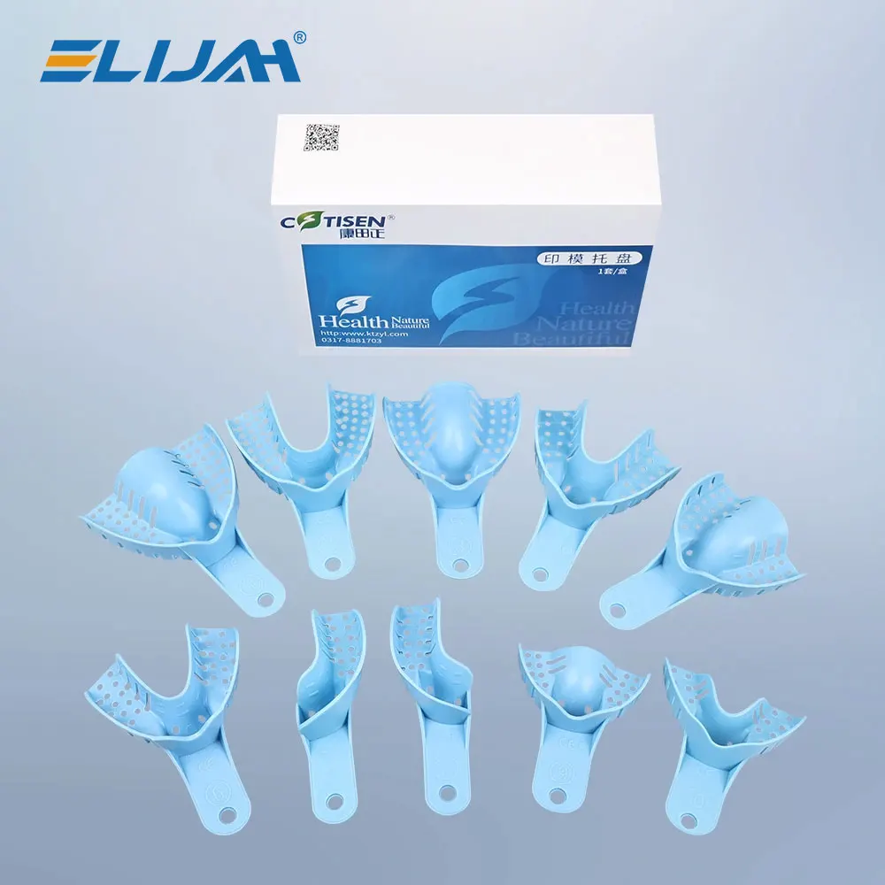 

ELIJAH 10Pcs/set Dental Plastic Impression Tray Without Metal Mesh 121℃ Autoclavable Dental Impression Trays Dental Tools