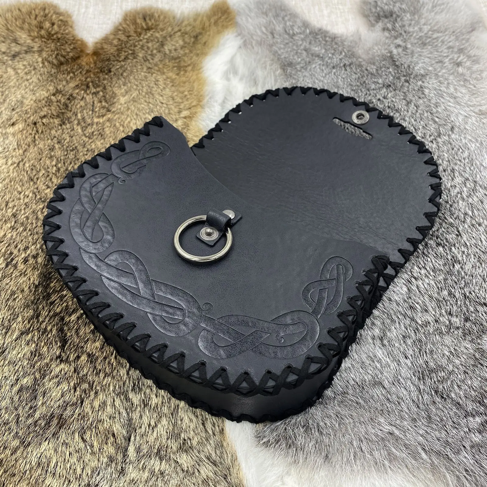 Pacotes de cintura viking em relevo cinto saco, pacote lateral de couro falso medieval do vintage idade média portátil cinto bolsa para larp ren faire