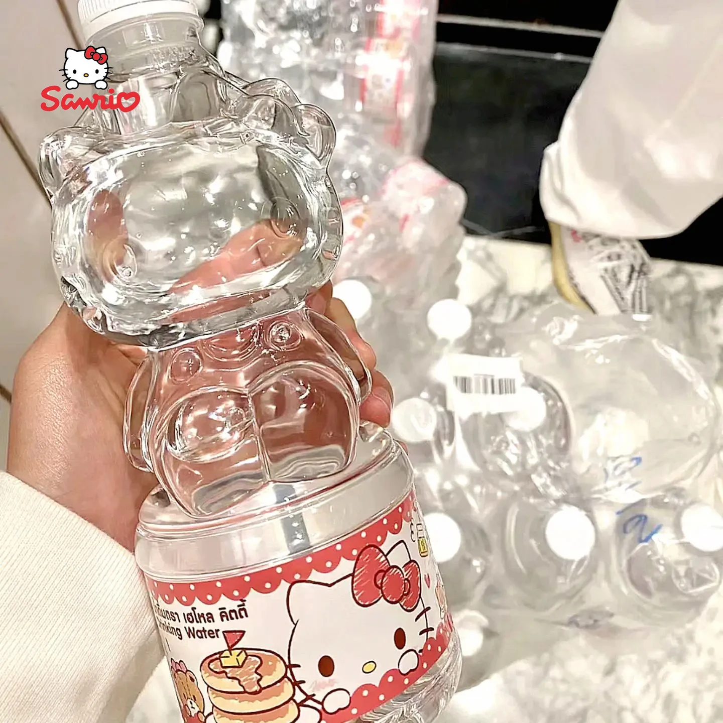 Miniso botella de agua de Hello Kitty, taza de bebida portátil de dibujos animados, gran capacidad, para niños y niñas