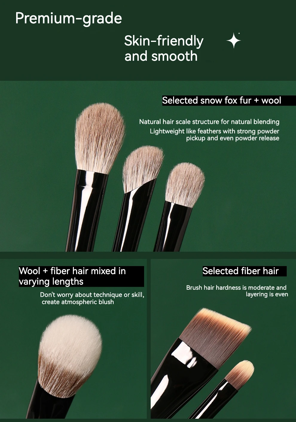REVERSE 6pcs Combinação de Pincel de Maquiagem de Alta Qualidade de Fibra de Lã de Luxo Macia para a Pele Portátil Atualizado Phantom Iniciantes