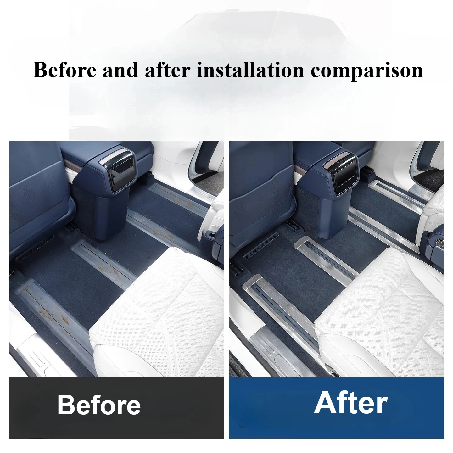 Car Seat Track Metal Protective Strip for Zeekr 9X 25 26 2nd 3rd Row Seat Slide Rail Cover Anti-Scratch Integrated Rail Guards