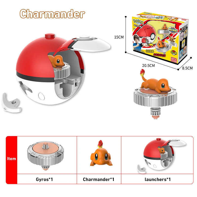 Pokemon Gyroscope Launcher Beyblade Arena Pikachu Mew Eevee Pokeball Rotary Gyro Toys Birthday Gift For Children