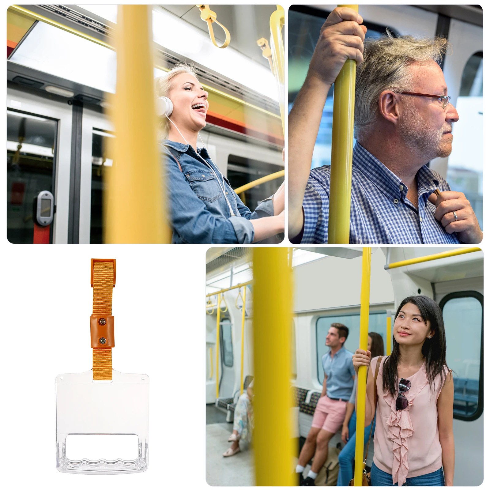 

Car Handrail Bus Handle Ring Trains Strap Transparent Subways Cloth Durable Trash Can Release Storage Non-contact