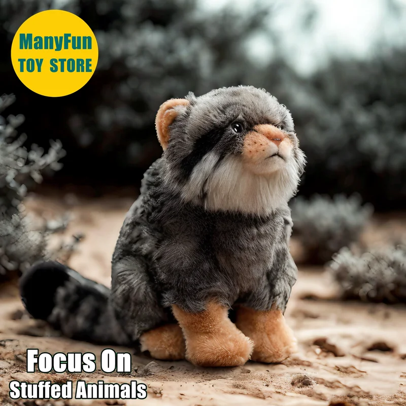 

Pallas's Cat Plush Toy - Realistic Manul Stuffed Animal, Lifelike Steppe Cat Plushie, Wild Cat Simulation Doll Gift Collectors
