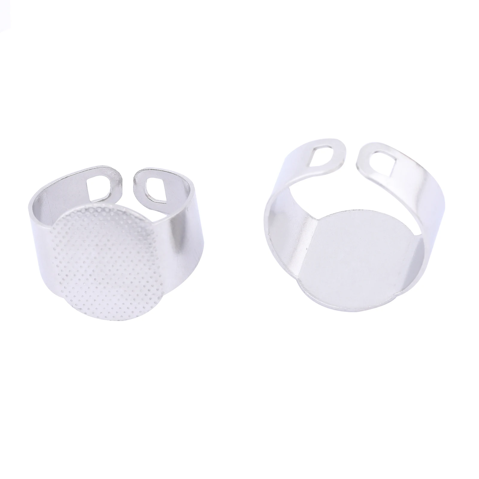 10 sztuk pierścień Bezel Blanks pozłacane czarne ze stali nierdzewnej regulowane Diy ustawienia bazy Fingerring dla elementy do wyrobu biżuterii — zdjęcie 3