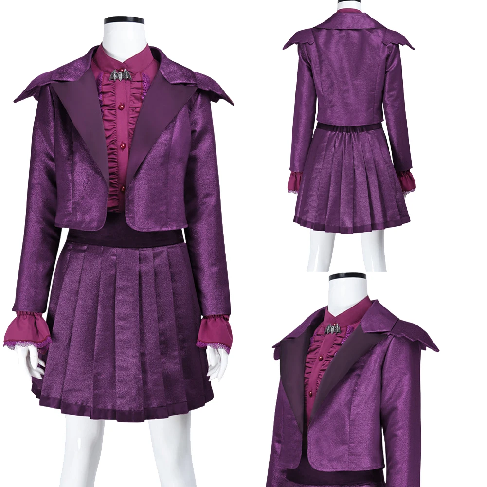 

Cartoon Vampire Cosplay Rina Top Skirt Purple Clothes Women Party Disguise Outfits Suits Roleplay Halloween Costume Carnival