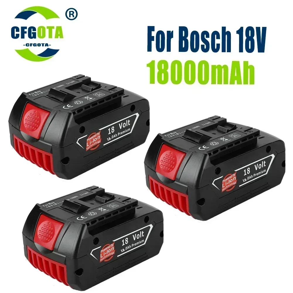 

100% Original 18V18000mAh Rechargeable for Bosch 18V18.0Ah Battery Backup Portable Replacement BAT609 Indicator Light+3A Charger