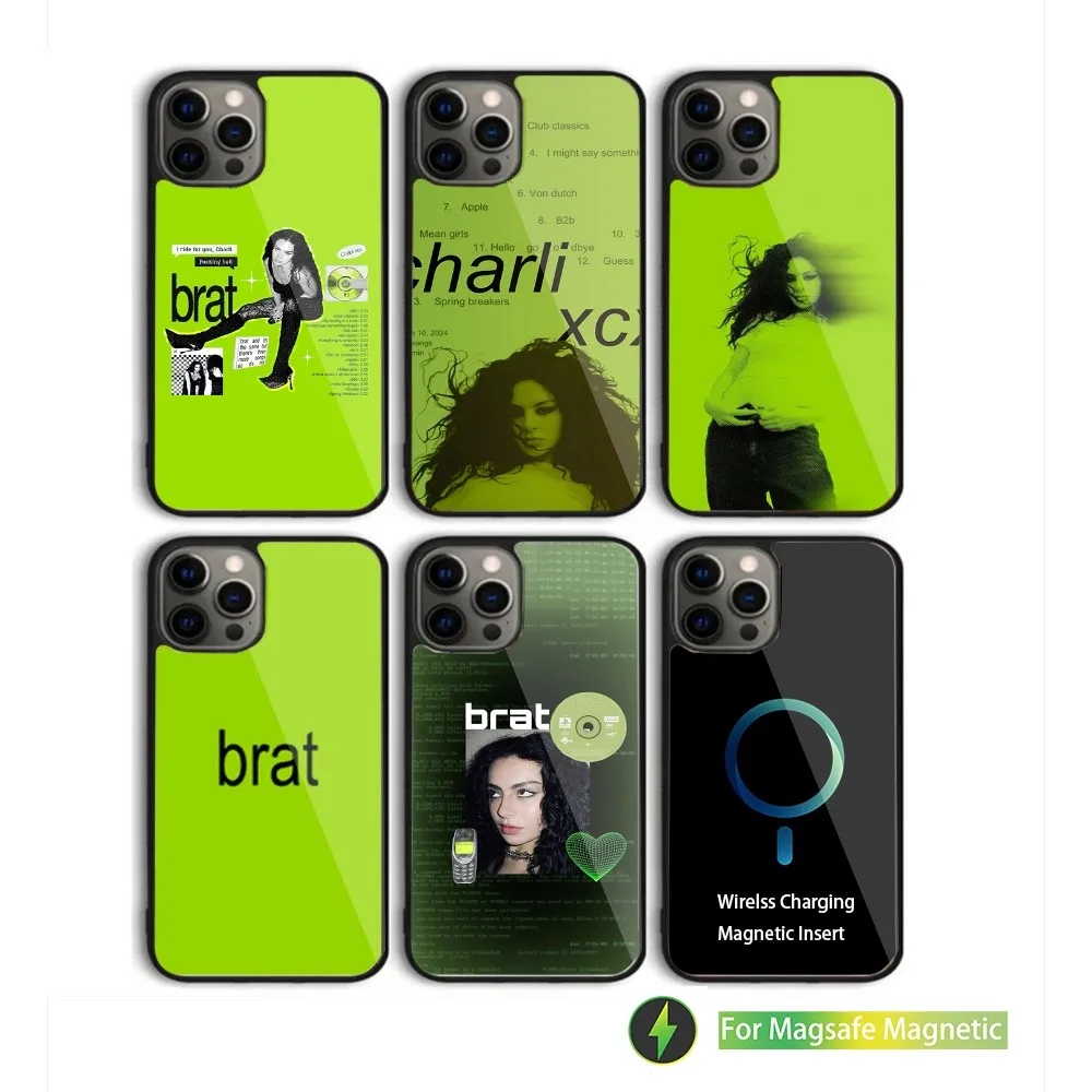 

Singer C-Charli XCX BRAT Phone Case For iPhone 15,14,13,12,11,Plus,Pro,Max Mini Magsafe Magnetic Wireless Charging