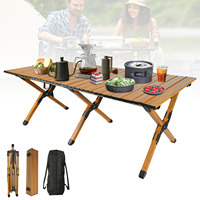 Outdoor Folding Table Easy To Install Camping Desk Aluminum Alloy Lightweight Picnic Tables Portable Storage Egg Roll Long Desks