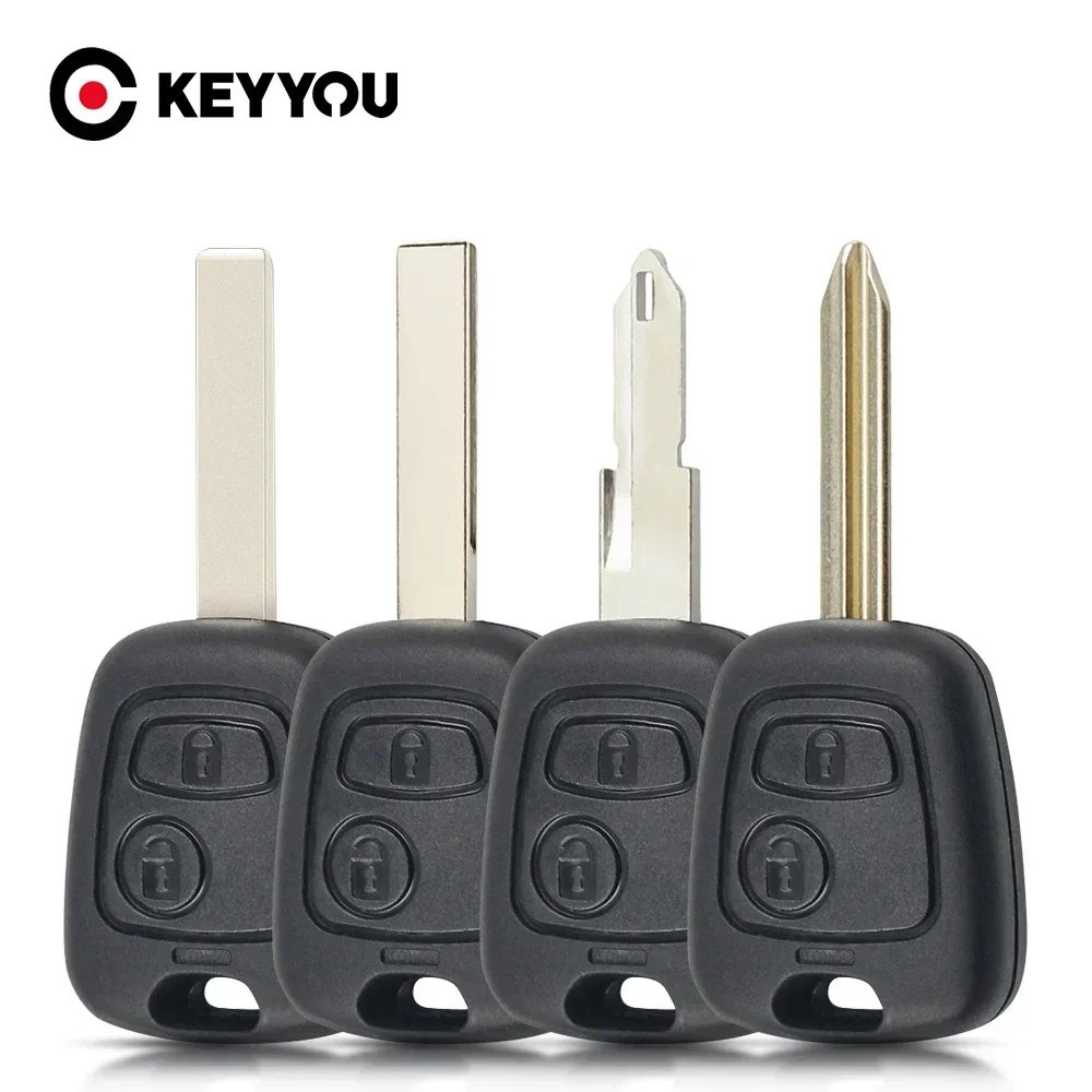 Keyyou-交換用リモートカーキーシェルケース、プジョーパートナーエキスパートボクサー用カバー、2ボタン