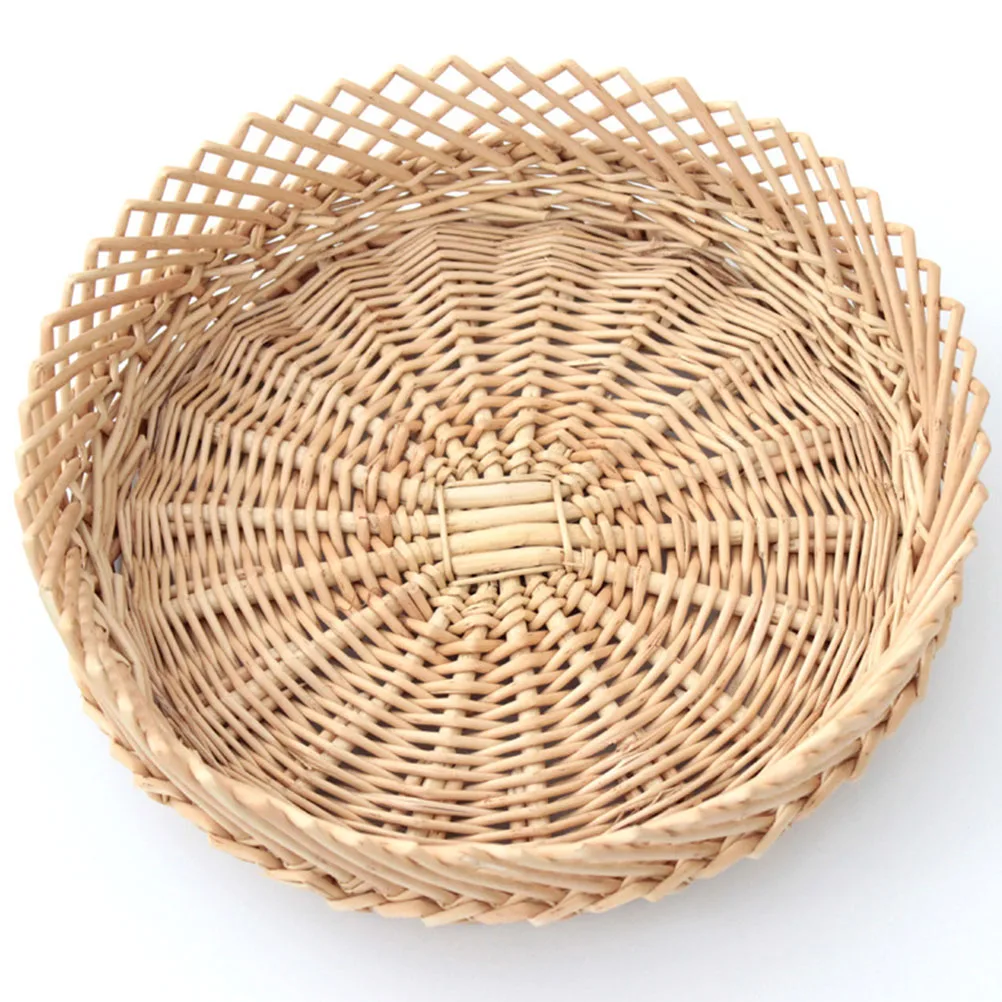 

Wicker Storage Baskets Large Capacity Multi purpose Rattan Fruit Basket Household Snack Bread Eco friendly Practical