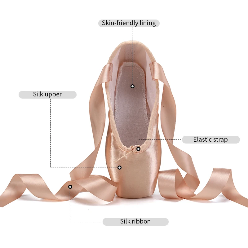 Child And Adult Ballet Dance Shoes Girls Ballet Pointe Shoes Professional With Ribbons Shoes Series Classic Woman Ballet Shoes