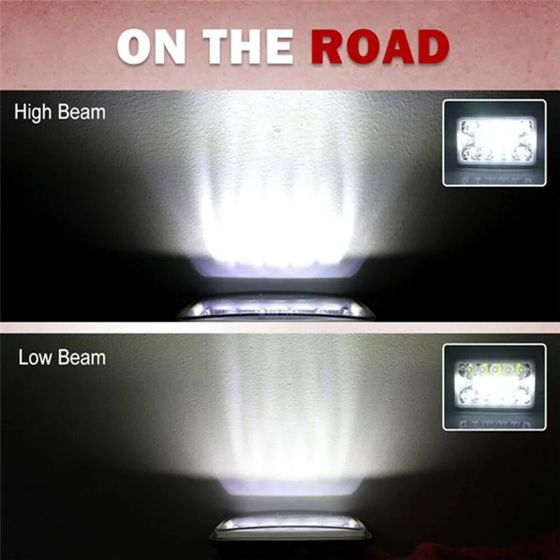

4Inch X 6Inch Led Daytime Running Light(Drl) Crystal Clear Sealed Head Light Lamp Bulb Headlamp For Truck& Motocross 6X4