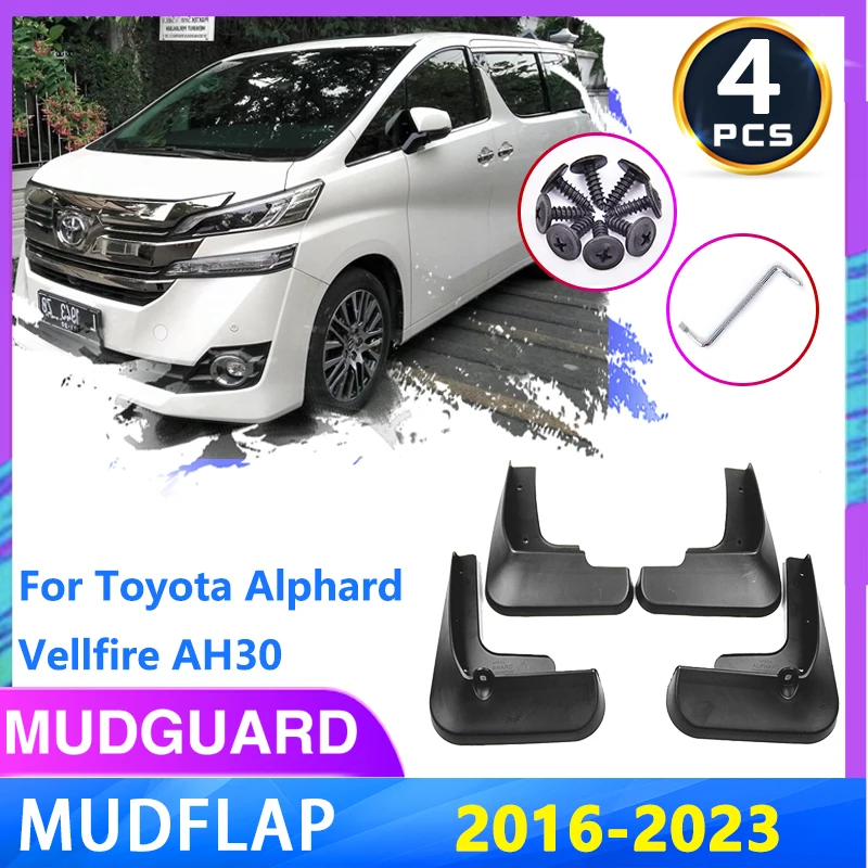 4Pcs Mudguards For Toyota Alphard Vellfire AH30 30 2016~2023 2022 Mudflap Guard Front Rear Wheels Splash Fenders Car Accessories