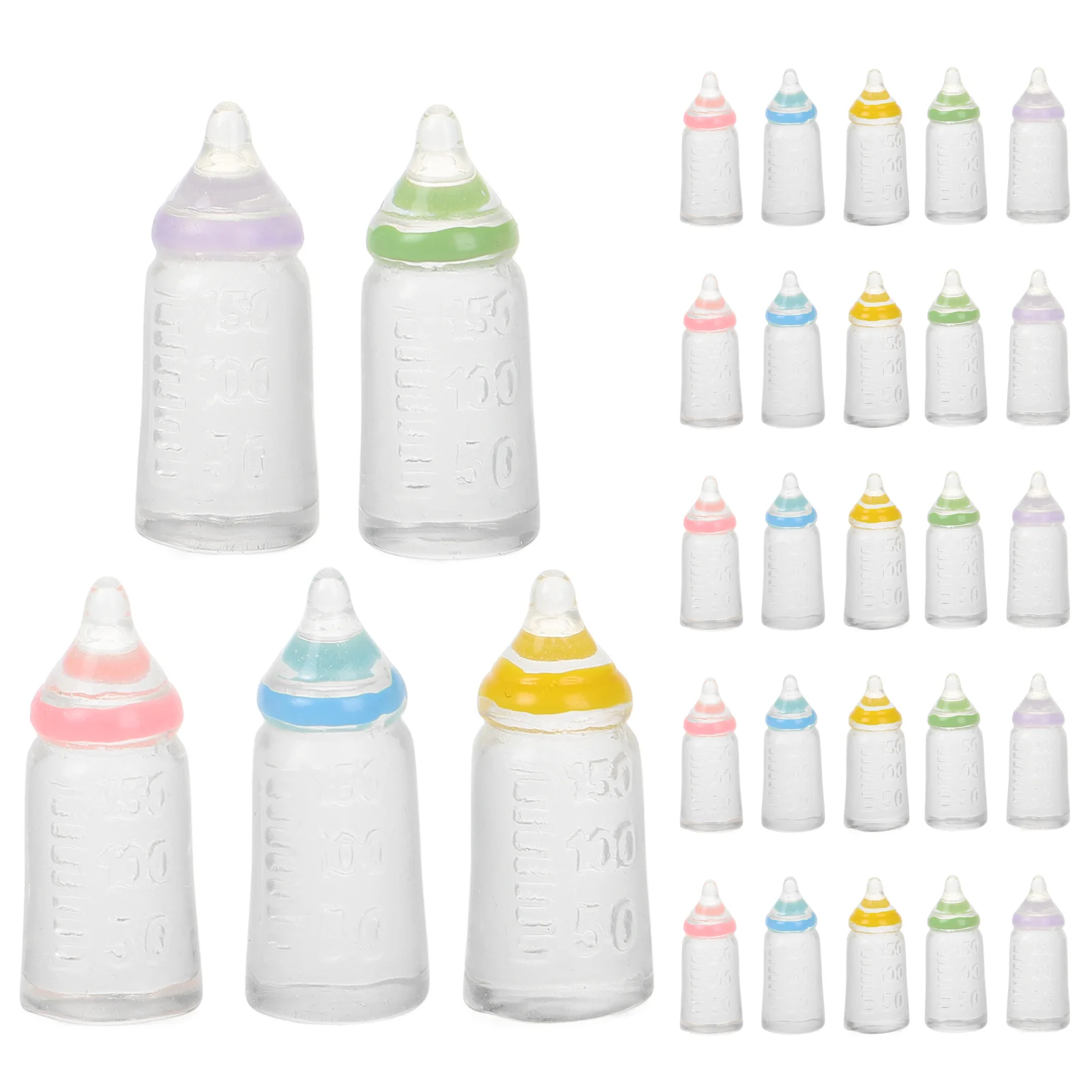 

30 Pcs Mini Breastfeeding Bottle Baby Plaything Milk Kids Resin Shower Toys Child