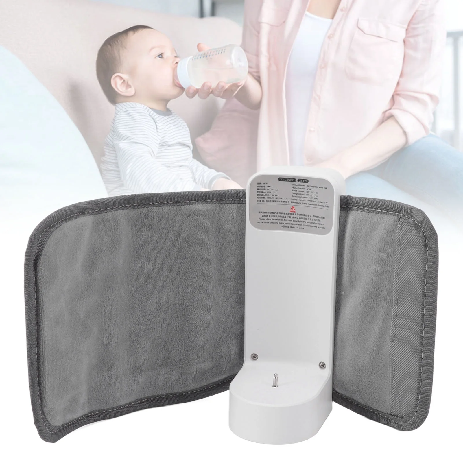 كيس حراري لزجاجات الحليب ، ABS ، PU ، 18W ، معزول ، شحن USB ، محمول ، زجاجة حليب للشحن ، سخان للسفر