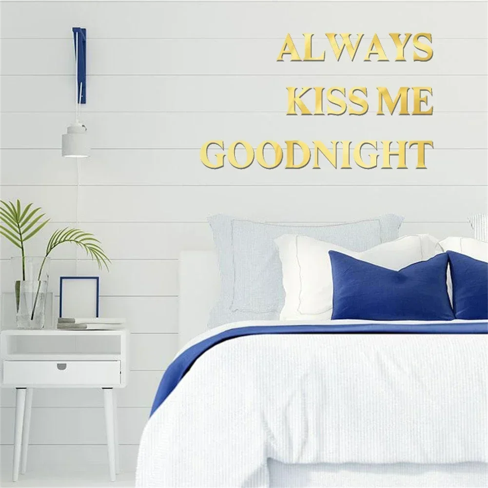 Acrylic Mirror Wall Sticker Party Decor Self-adhesive Alphabet Stickers Background English Letters Wall Decoration