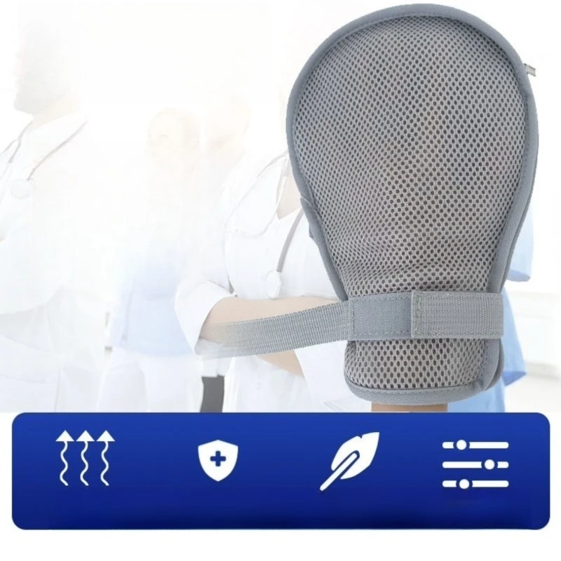 Breathable Restraint Mittens Bedridden Elderly Adjustable Wrist Straps Anti Scratch Hand Protector Nursing Comfortable Safety