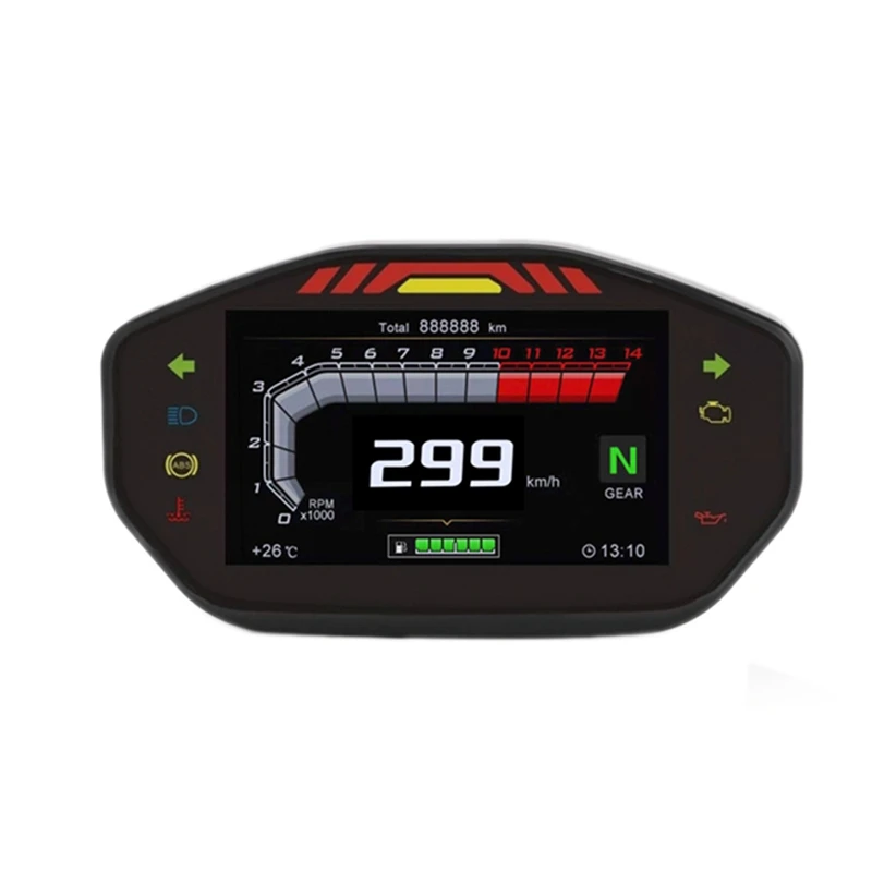 

Universal Motorcycle LCD Digital Speedometer TFT Motorcycle Odometer With 6 Gear Backlight For1,2,4 Cylinders Meter