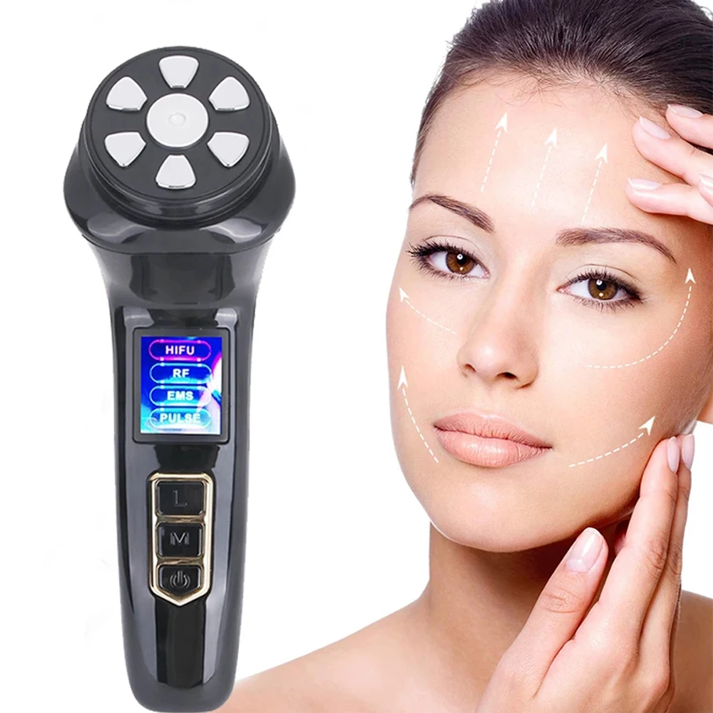 4 em 1 hifu rf ems ultrassom máquina de levantamento facial mini dispositivo de uso doméstico para remoção de rugas faciais aperto cuidados com a pele beleza