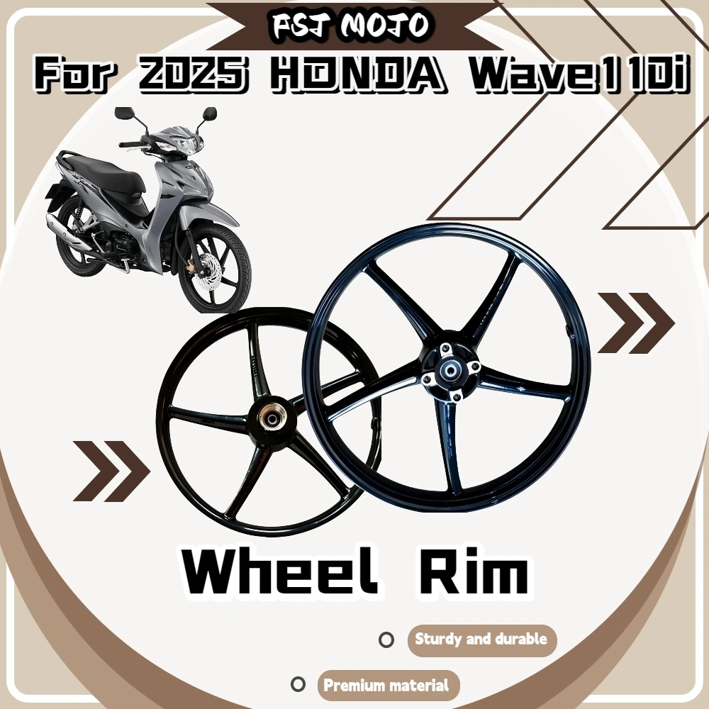 For 2025 Honda Wave110i 17 Inch 4‑Spoke Alloy Wheel Rim Impact‑Resistant Precise‑Balance Drum‑Brake Hub Wear‑Resistant Parts