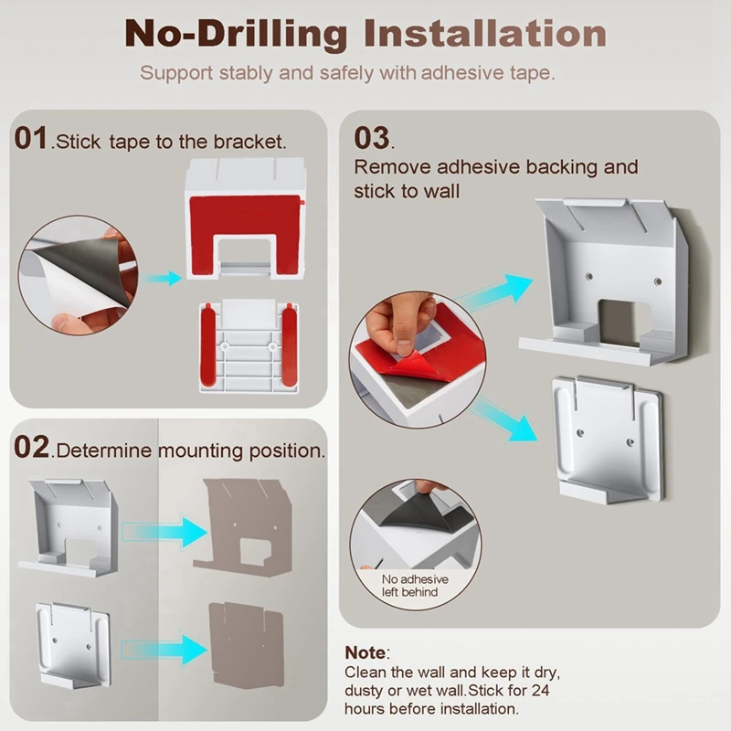 Mount Bracket For Starlink Gen3/V3 Router Power And Power Supply Adhesive-Backed Wall Mount Holder Kit For Easy Storage