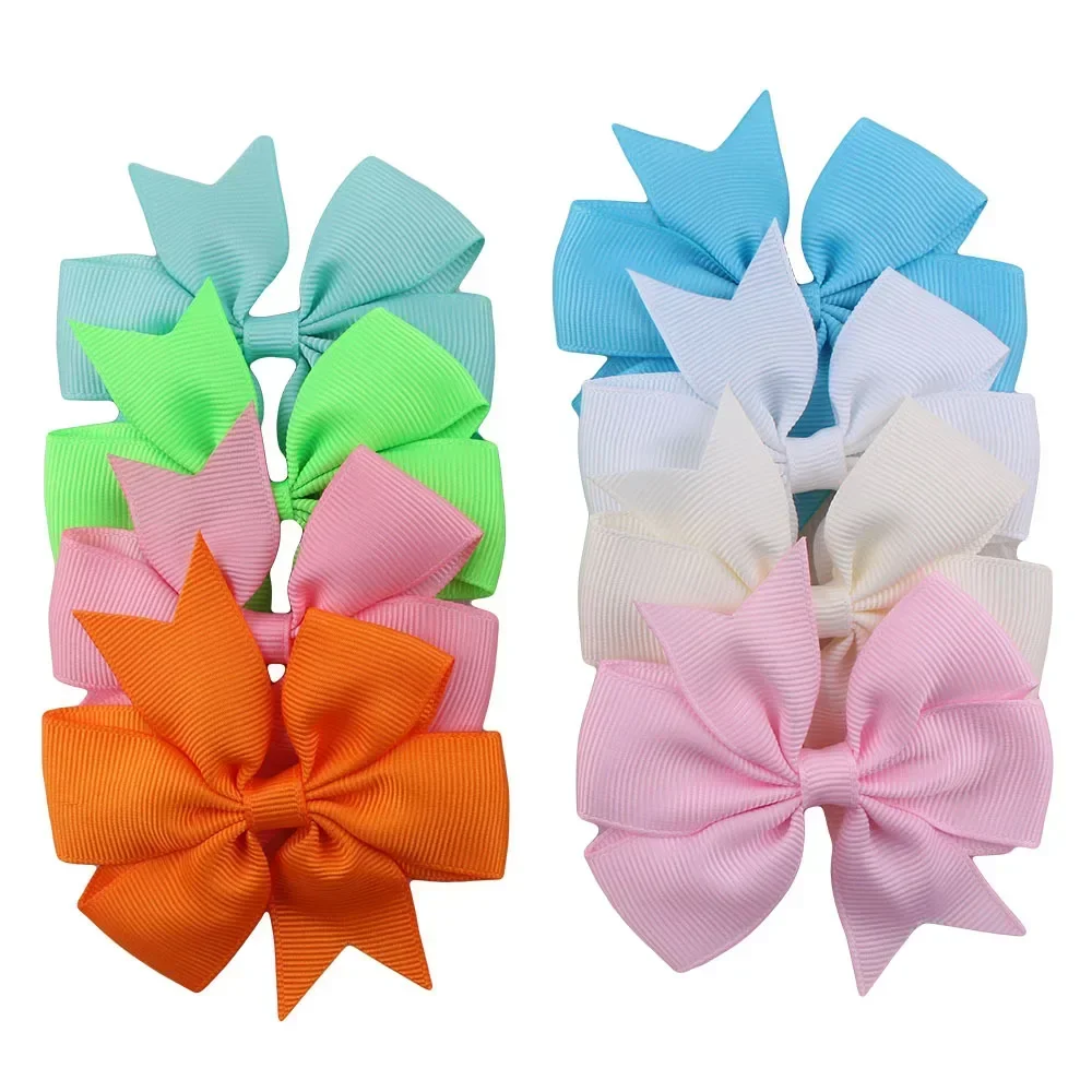 30pcs/lot Women Ribbon Bows Clips Baby Girls Bowknot Hairpin Boutique Kids Children Headwear Gift Set Hair Accessories