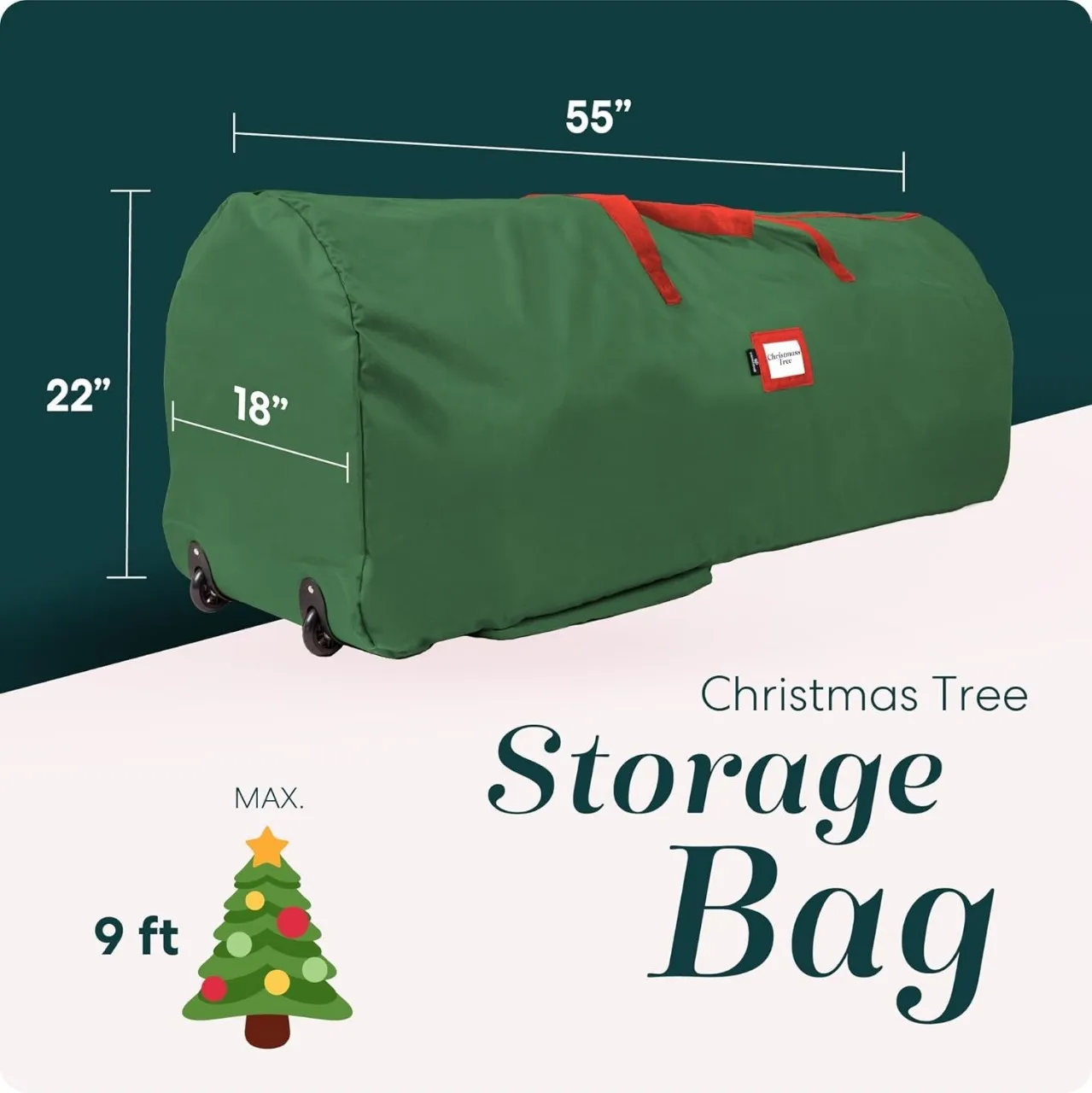 Rolling Storage Bag Wheels Heavy Duty 600D Oxford storage bag outdoor xmas decor storage container Travel functional storage bag