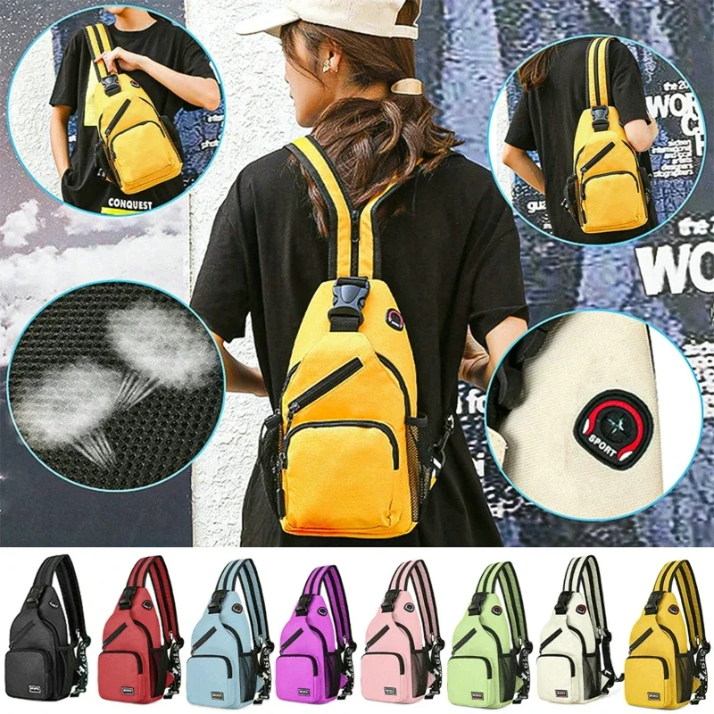 Frauen Outdoor-Rucksack Mode Brusttasche Reise wasserdichte Rucksäcke einfarbige Handtasche für Mädchen Leinwand Umhängetasche