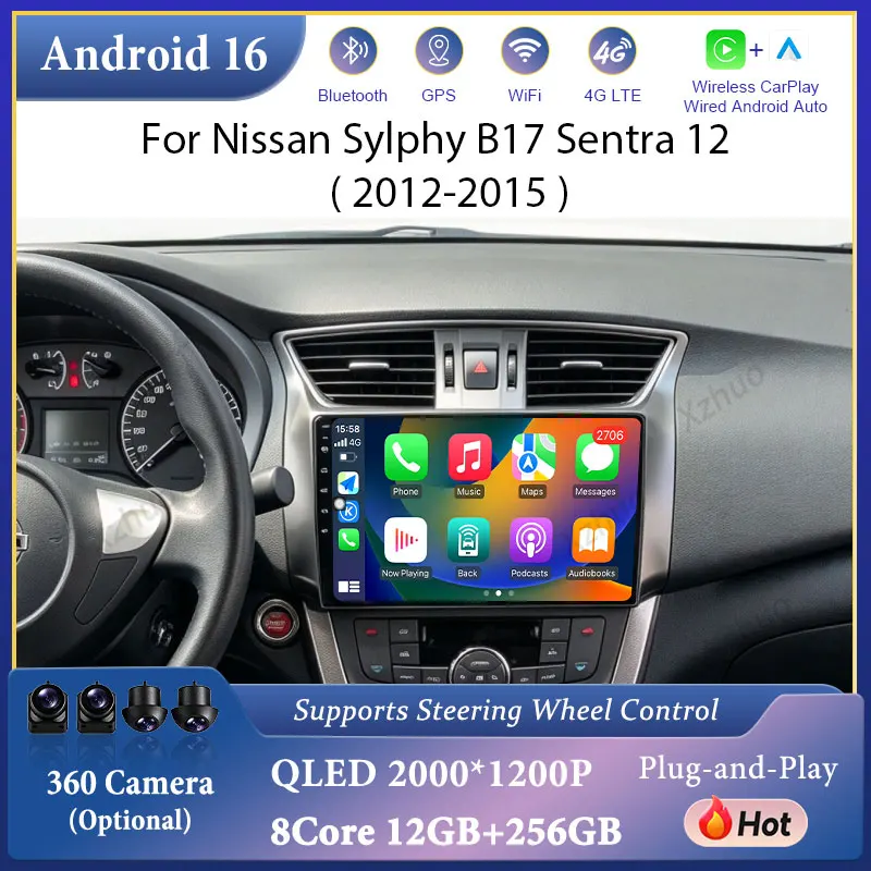 10 inch For Nissan Sylphy B17 Sentra 12 2012-2015 Car Video Intelligent System Bluetooth 4G Auto Tools Head Unit Accessories IPS