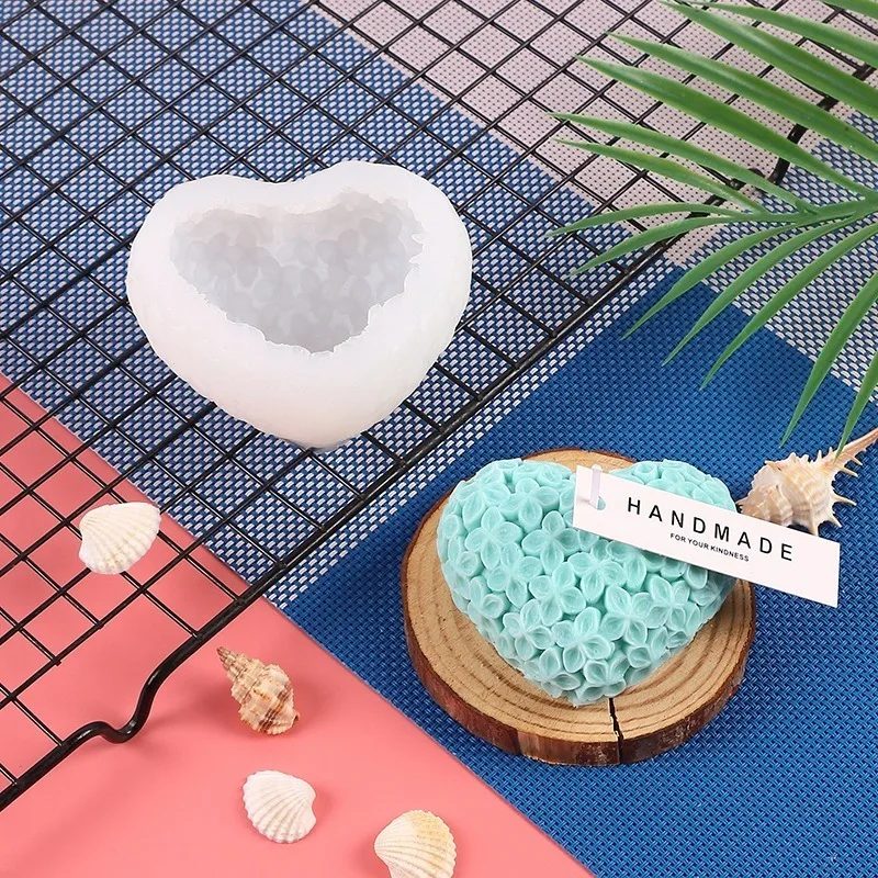 DIY Love Heart 3D Silicone Mould for Valentine Car Scented Candle Squishy Ornament Chocolate Fondant Baking Home Decor Gift Tool 5